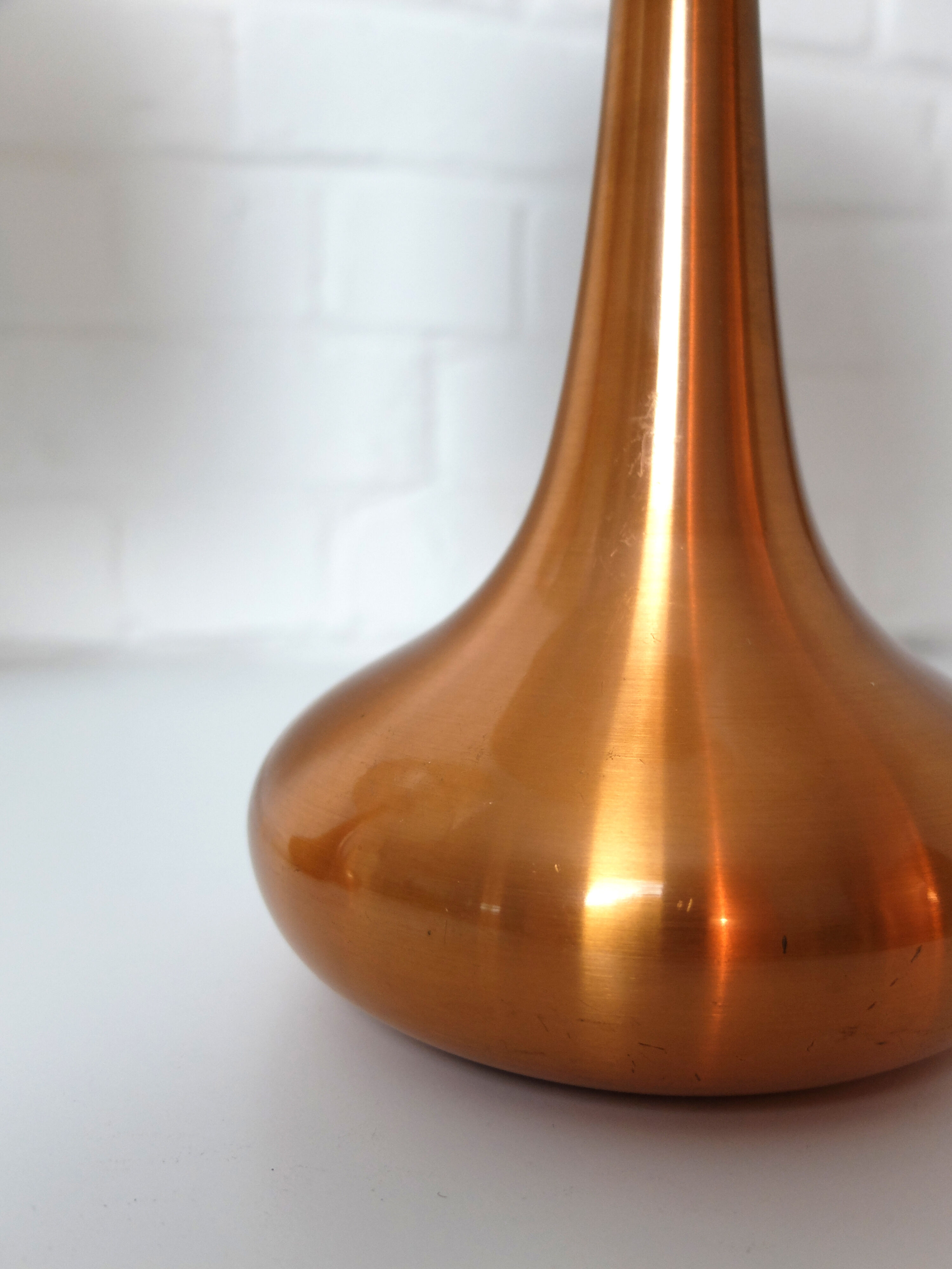 Pair of table lamps Orient copper finish Jo Hammerborg for Fog & Morup, Denmark, 1960s