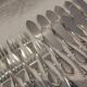 12 fish cutlery sets 24p silver metal decor ribbons rocaille