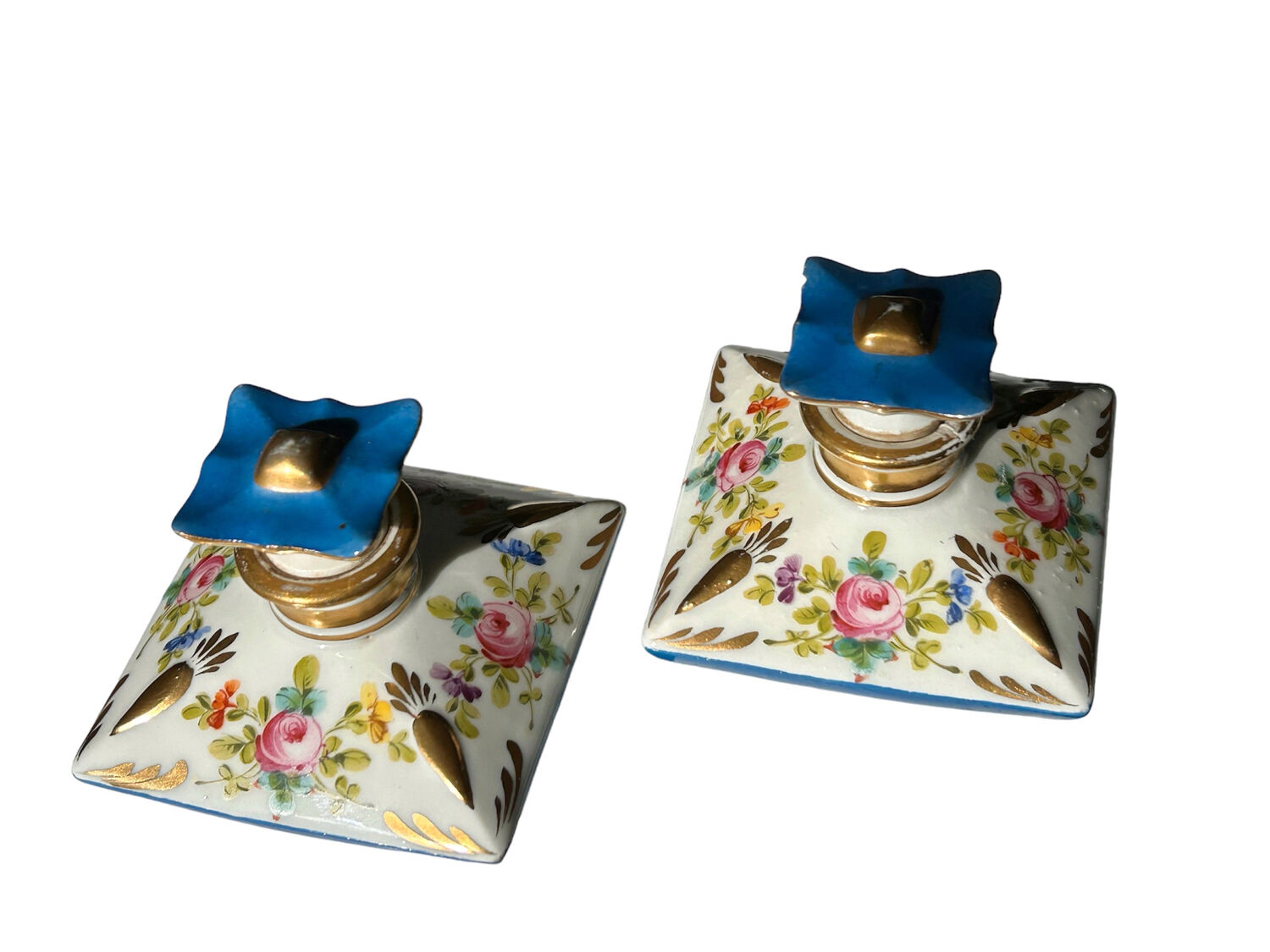 Pair of perfume vial in sèvres porcelain