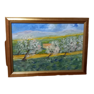 Oil on canvas signed-landscape