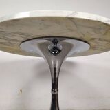 Marble chrome tulip table