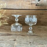 4 small luminarc “vine” glasses