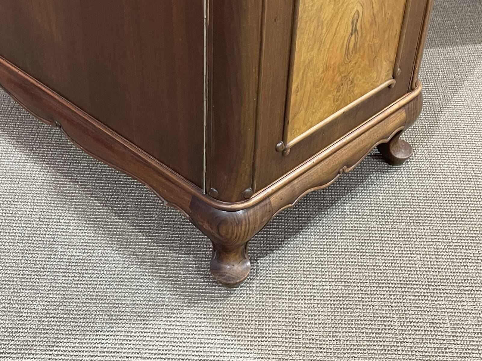 1950s English desk in walnut and oak