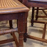 Set of 3 antique canned chairs