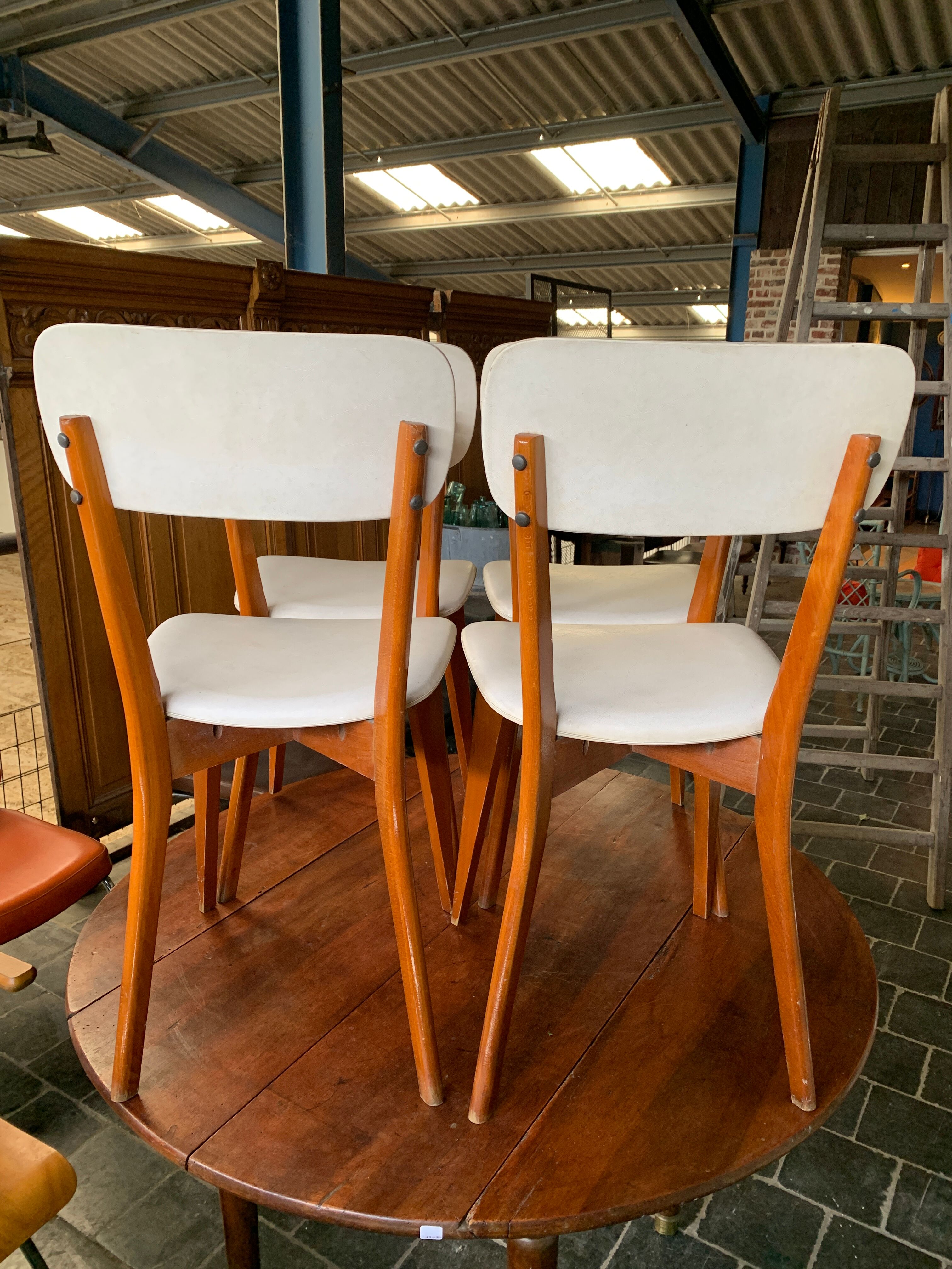 Series of 4 vintage chairs