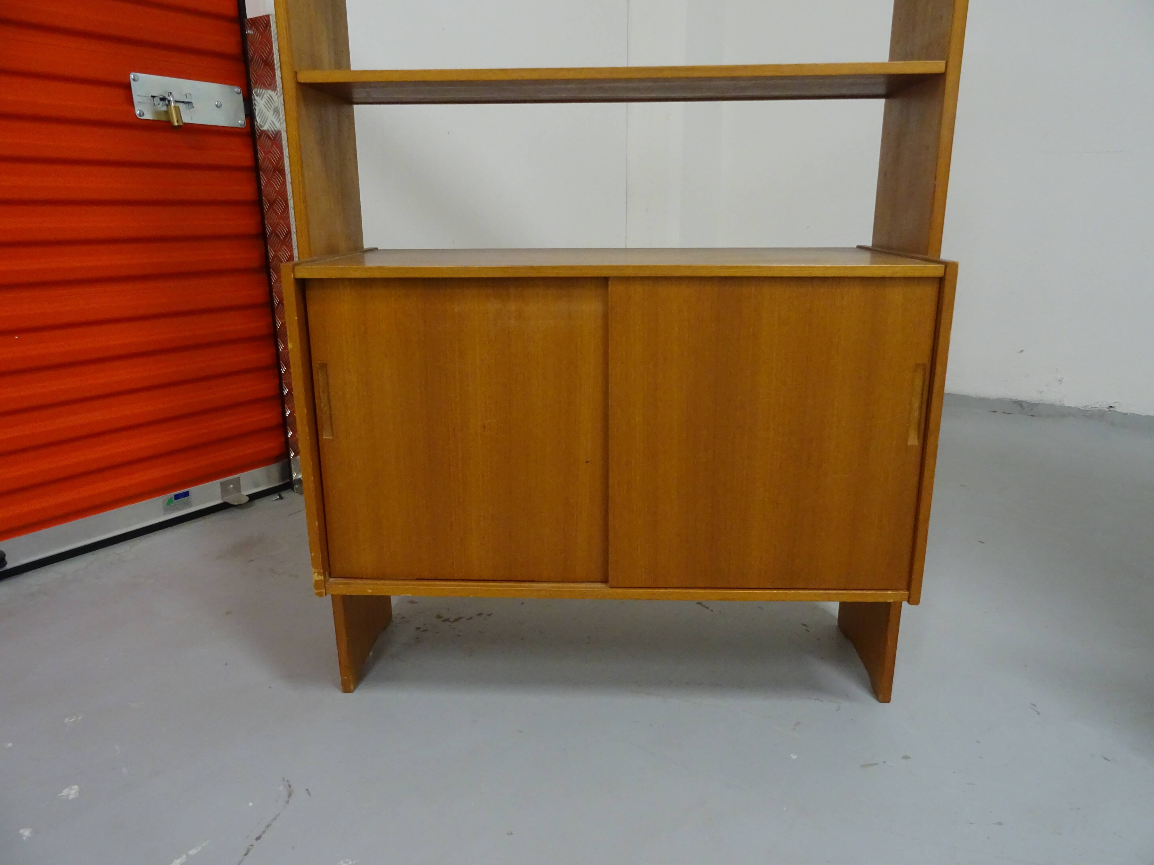 Pair of modernist Scandinavian libraries in teak, Sweden 1960