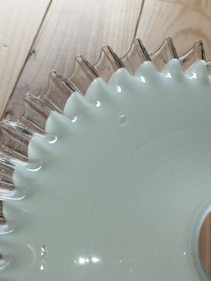 Vintage opaline lampshade (flat scalloped shape)
