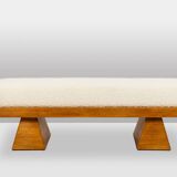Bench in blond ash. Small-scale Italian craftsmanship. Contemporary.