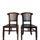 2 chaises coloniales en bois massif, années 1950