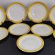 9 plates for dessert old moulin des loups vintage yellow edge