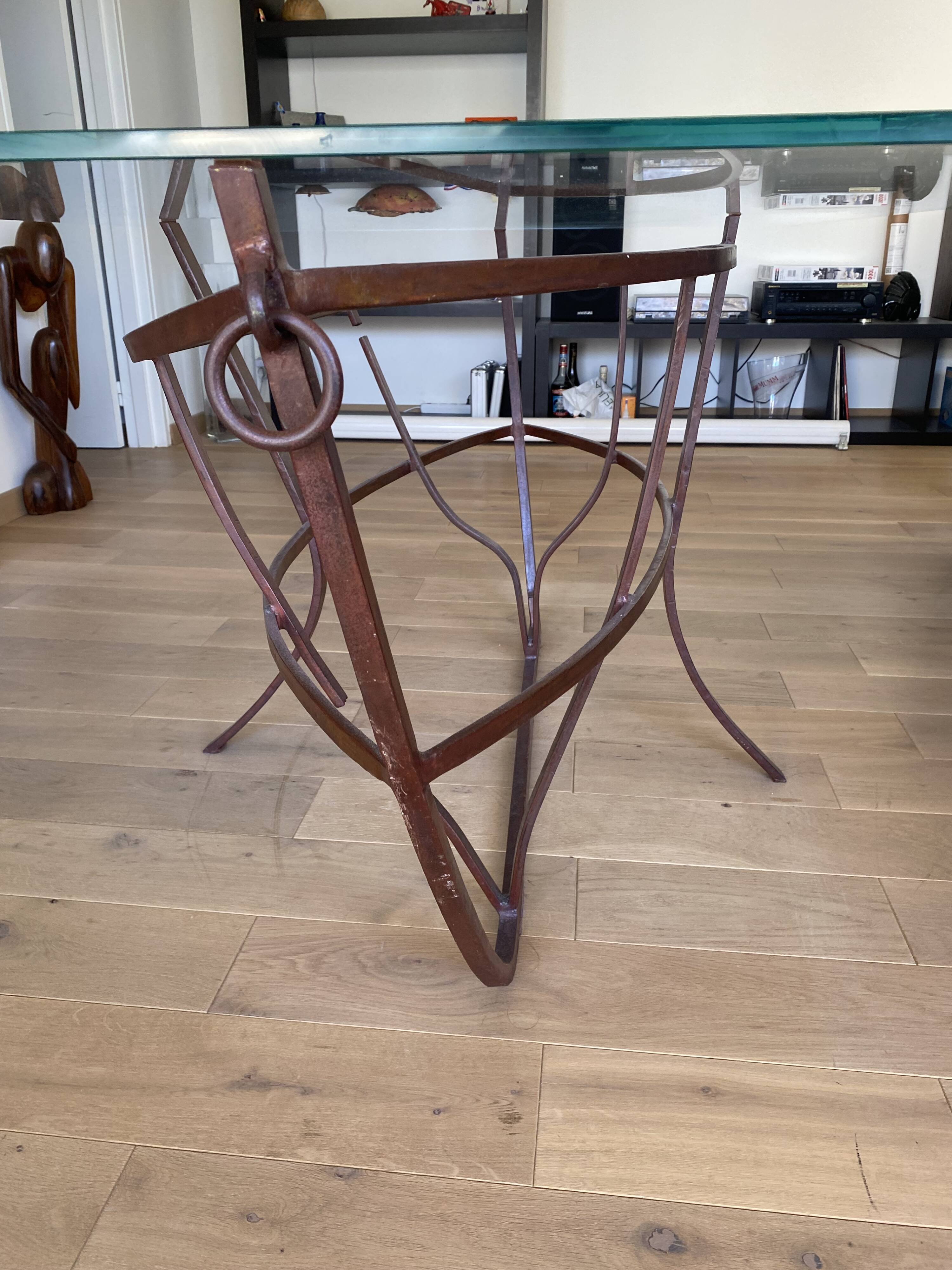 Table sculpture "boat shell" – artistic ironwork, unique piece
