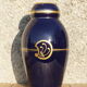 Vase 30s blue of Sèvres and gold Ste Radégonde or Tours Pinon (unsigned)