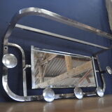 Aluminum wall coat rack.