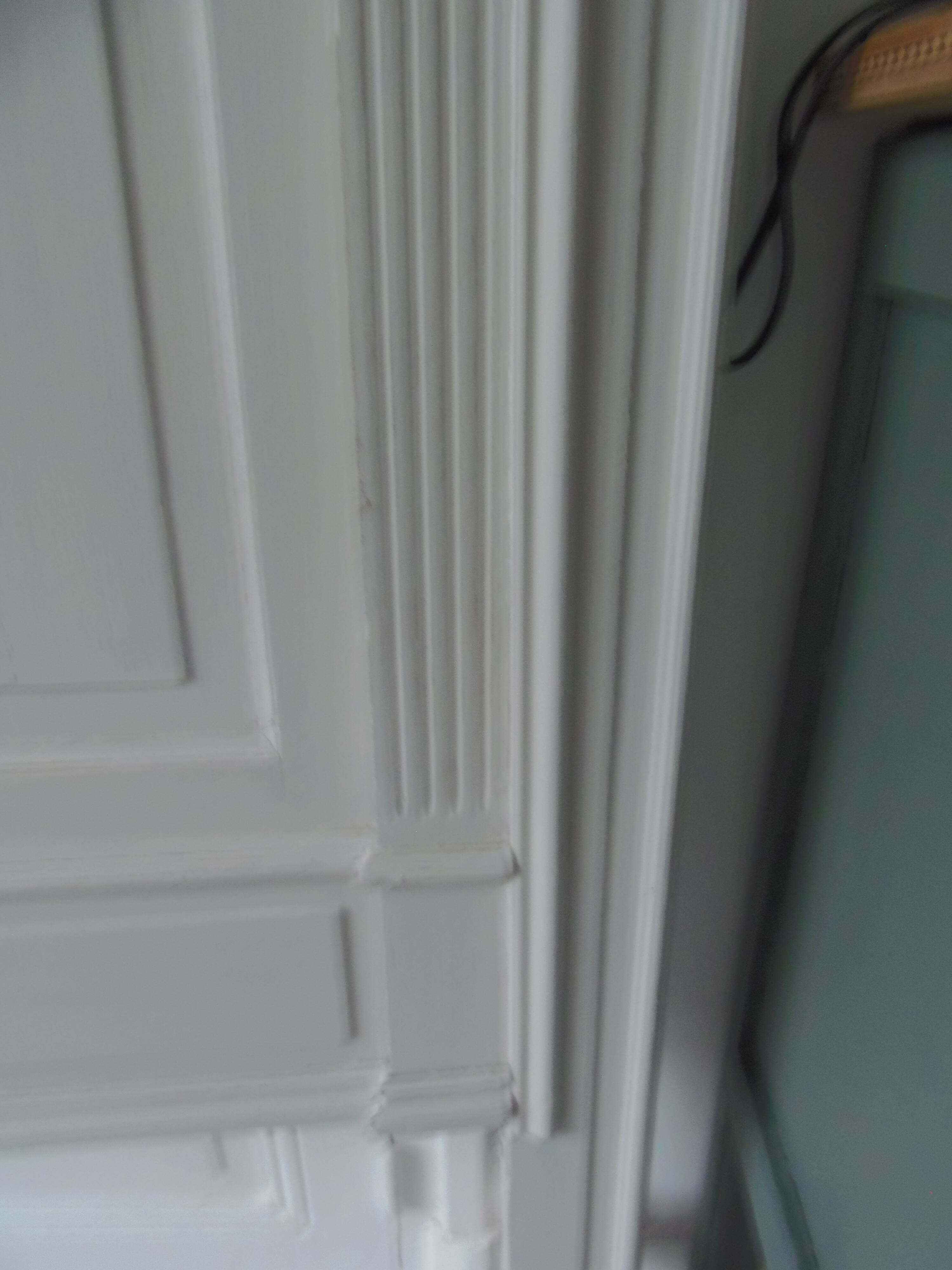 Headboard from the 1930s for a 160 bed in pearl gray patinated solid oak