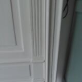 Headboard from the 1930s for a 160 bed in pearl gray patinated solid oak
