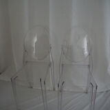 Pair of stackable chairs Victoria Ghost by Philippe Starck, Kartell