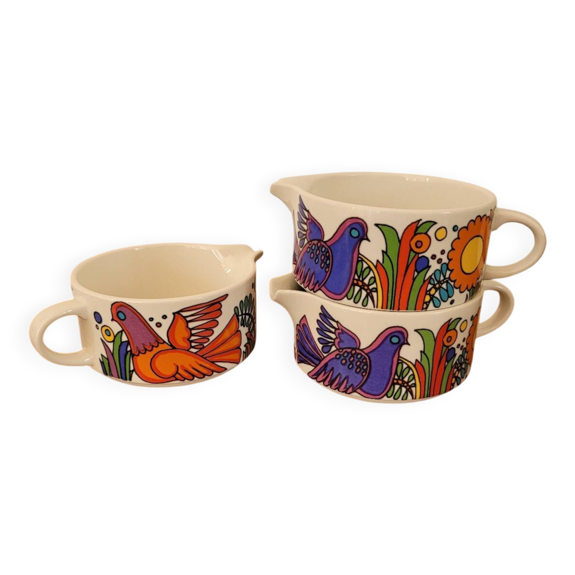 Set of 3 Villeroy and Boch Acapulco milk jugs / creamers