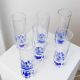 6 vintage drinking glasses from Italy from the 1980s - Set of transparent royal blue water glasses - Mid-Century design
