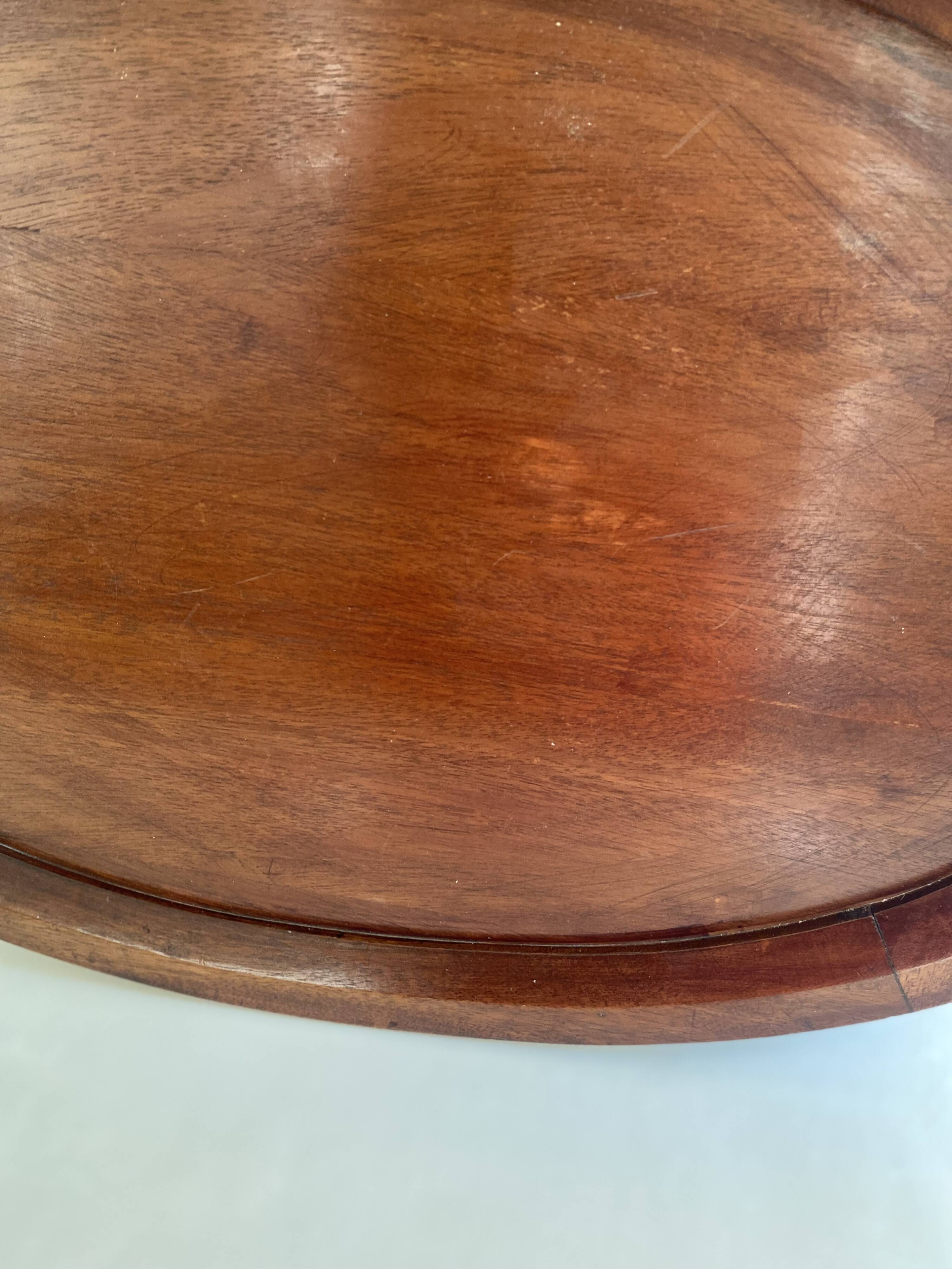 XXL wooden and brass platter, 72 cm