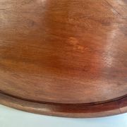 XXL wooden and brass platter, 72 cm