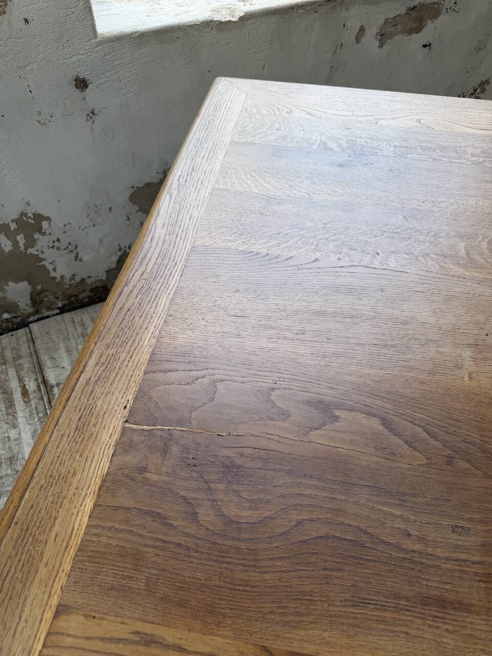 Grande table de ferme XL chêne « carrée » conférence 1950