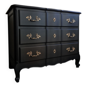 Revamped vintage black chest of drawers