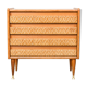 Commode en chêne et rotin