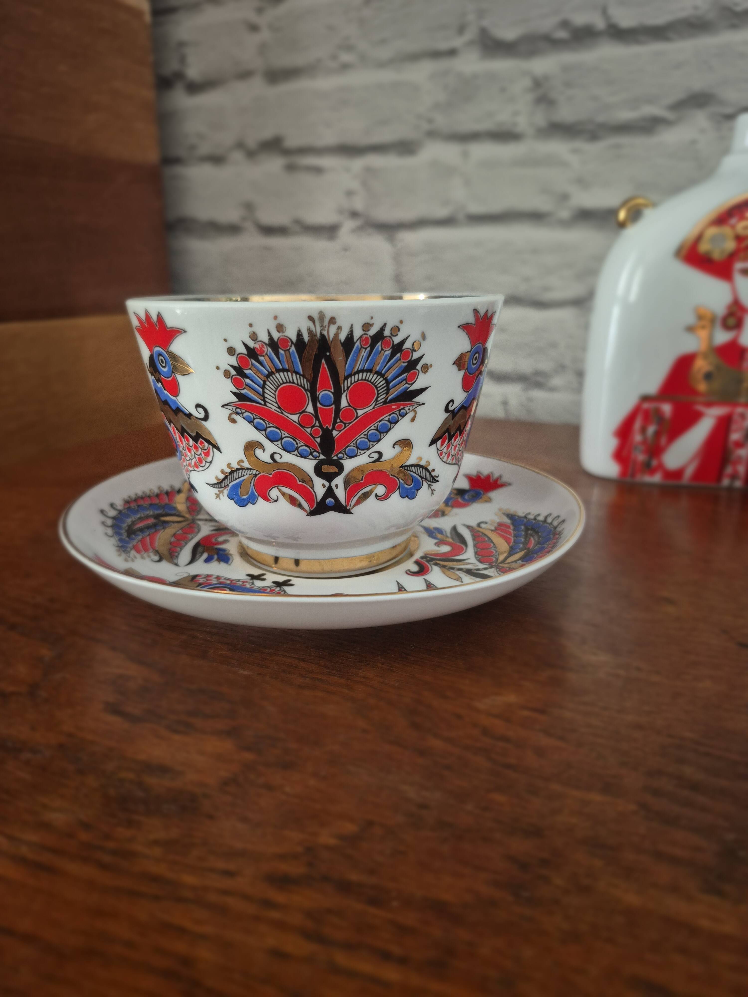 Vintage LMZ Lomonozov cup and saucer