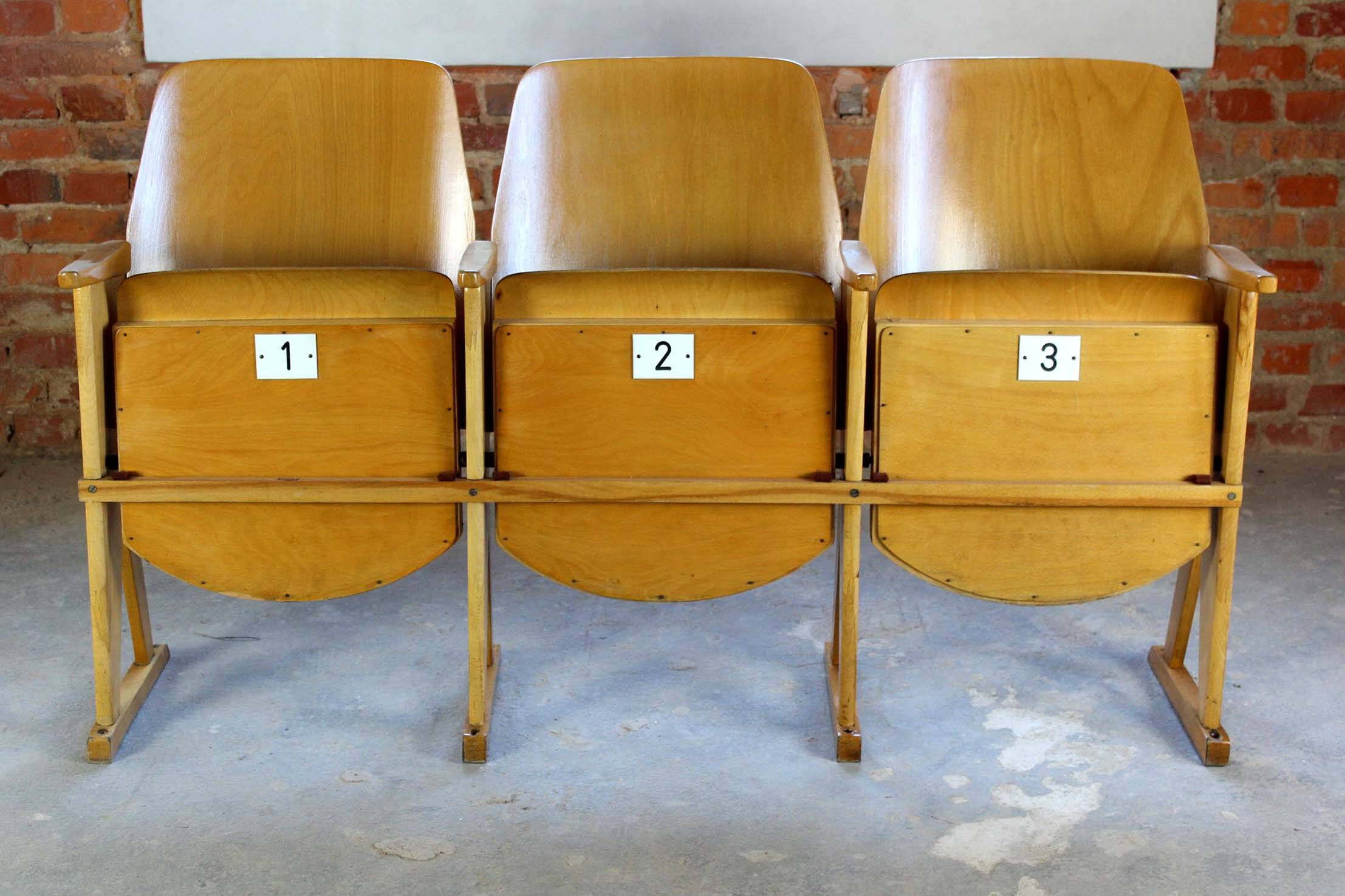 Chaises de cinéma vintage de Ton, années 1960, ensemble de 13