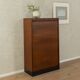 Tambour cabinet from the 1950s, dark stained oak veneer