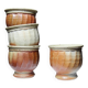 4 Tasses à thé grès style Japonais estampillés vintages