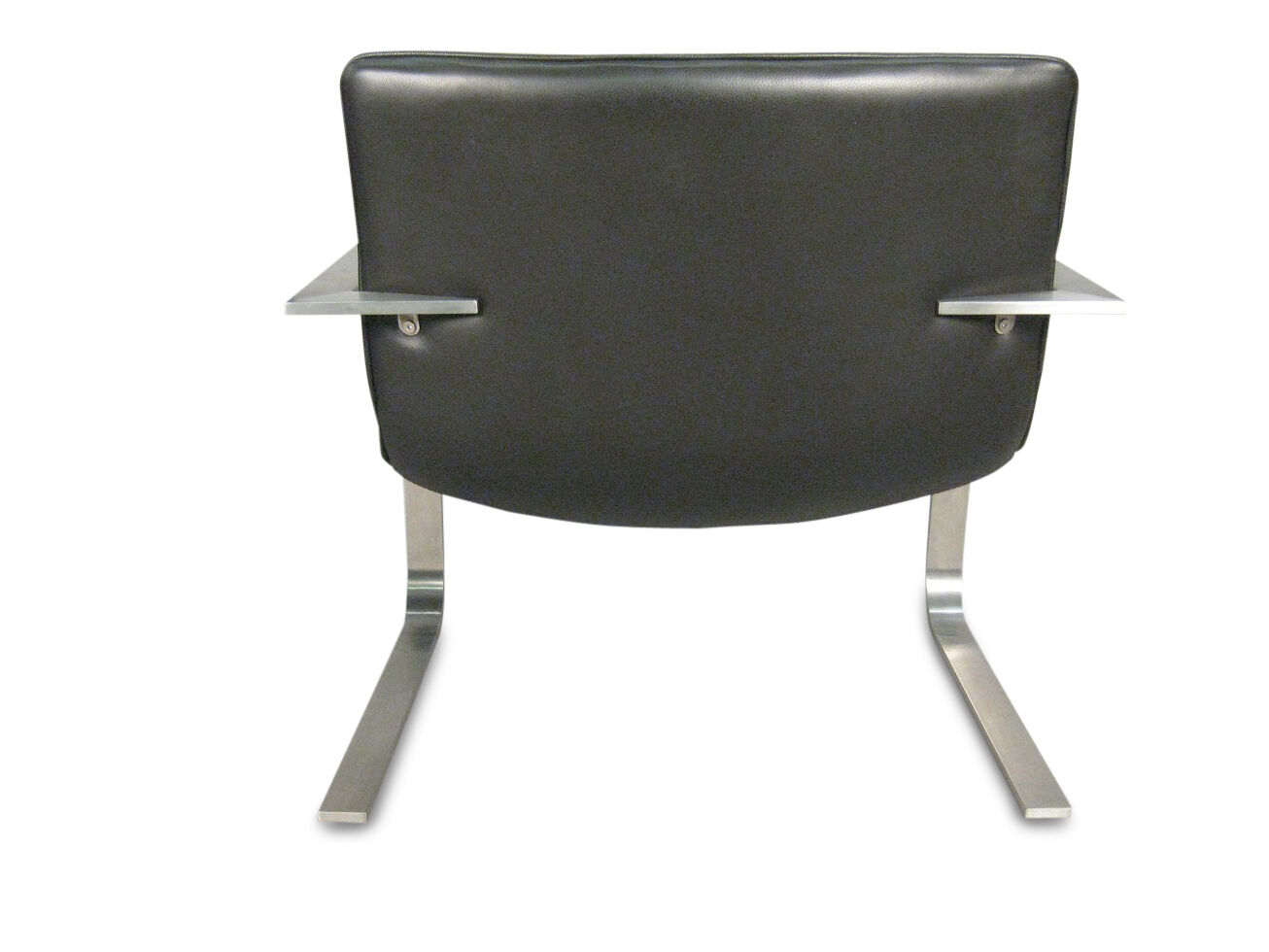 Modern leather and steel armchair