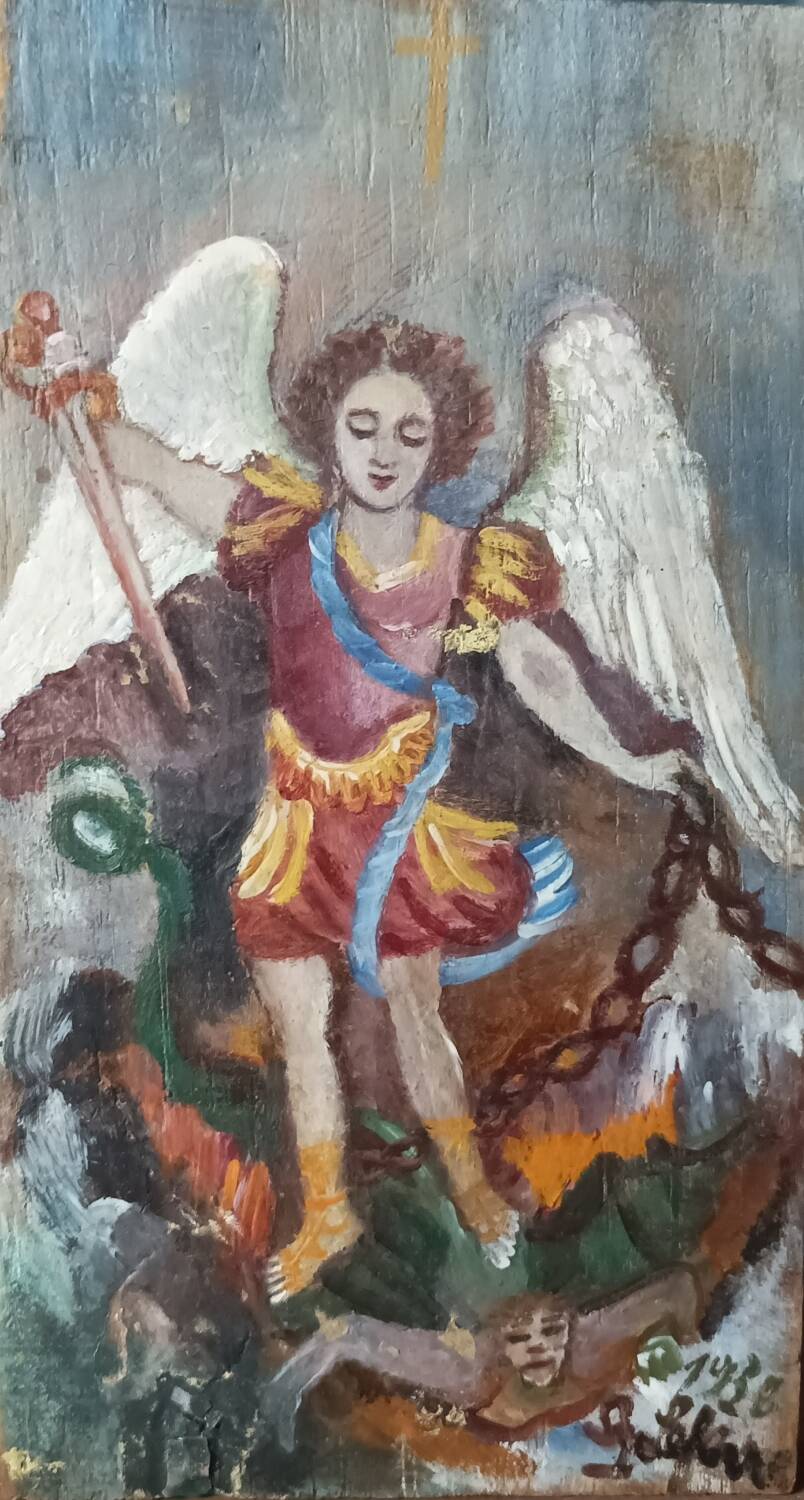 Oil on wood "Angel Gabriel" 1930s