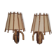 Pair of rattan wall lamps 1960