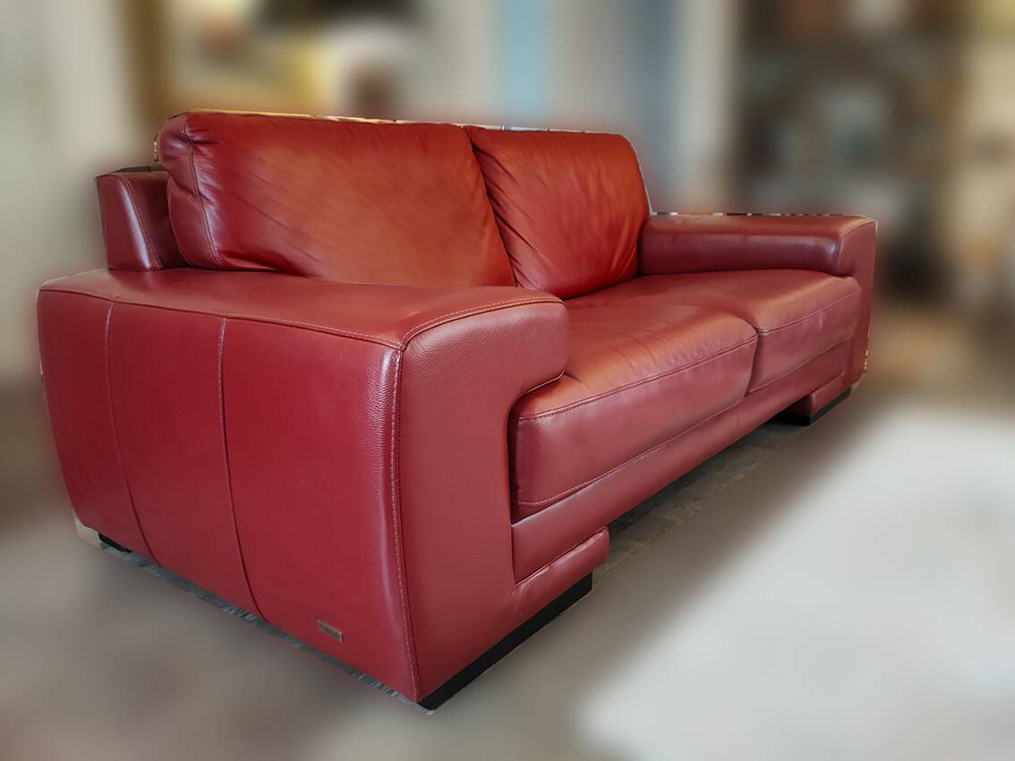 Red Leather Sofa