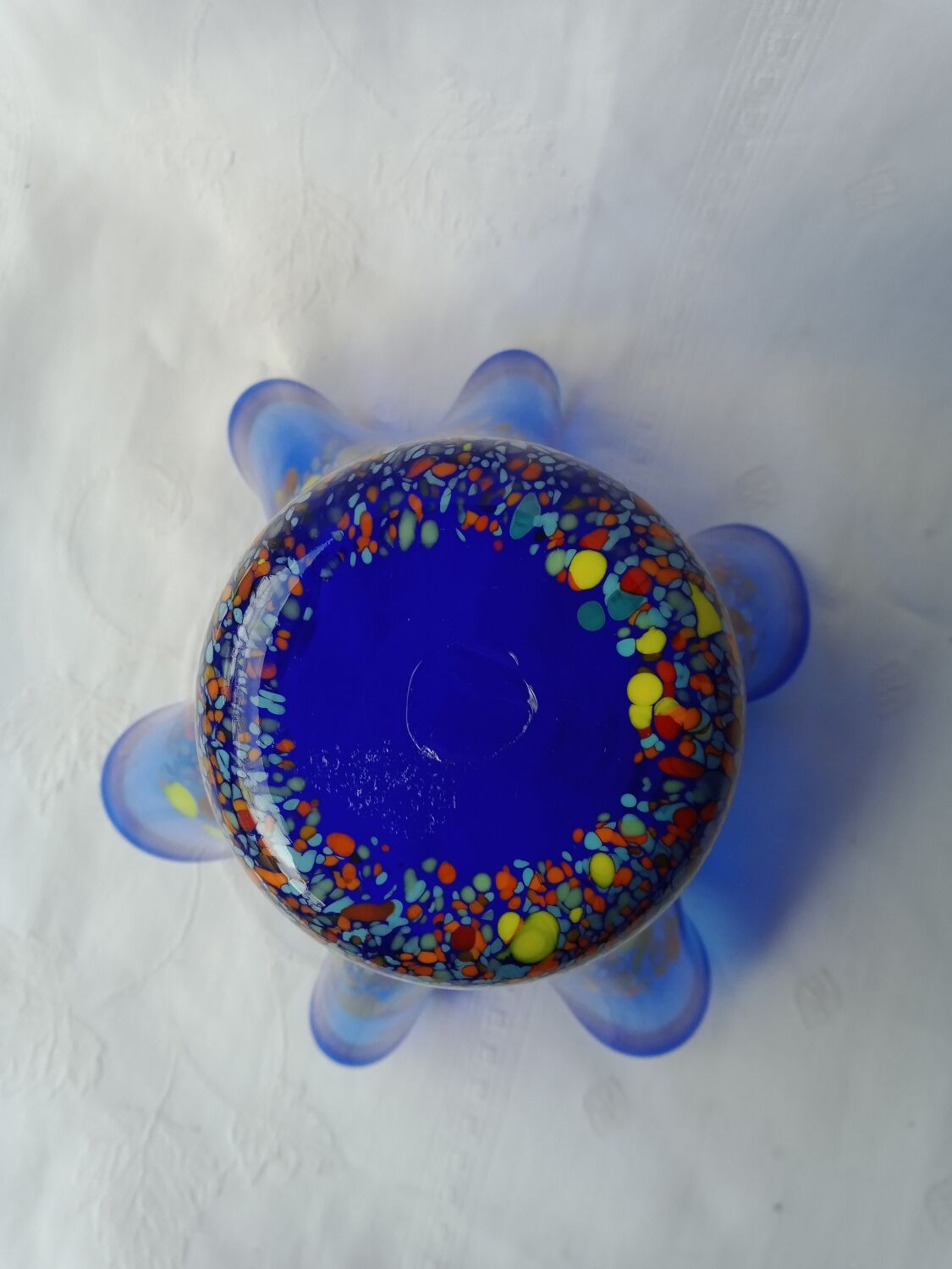 Speckled blue murano vase