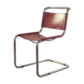 Bauhaus cognac leather chair b33 by Marcel Breuer