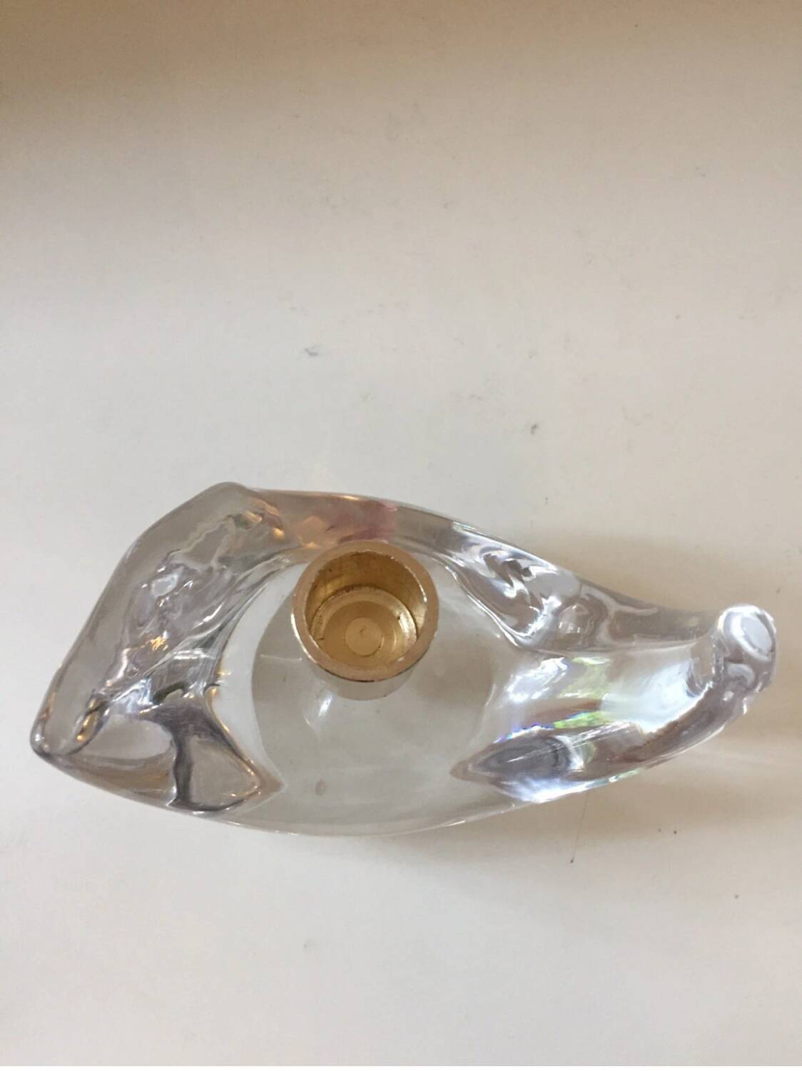 Vintage 1960s crystal candlestick by Schneider France