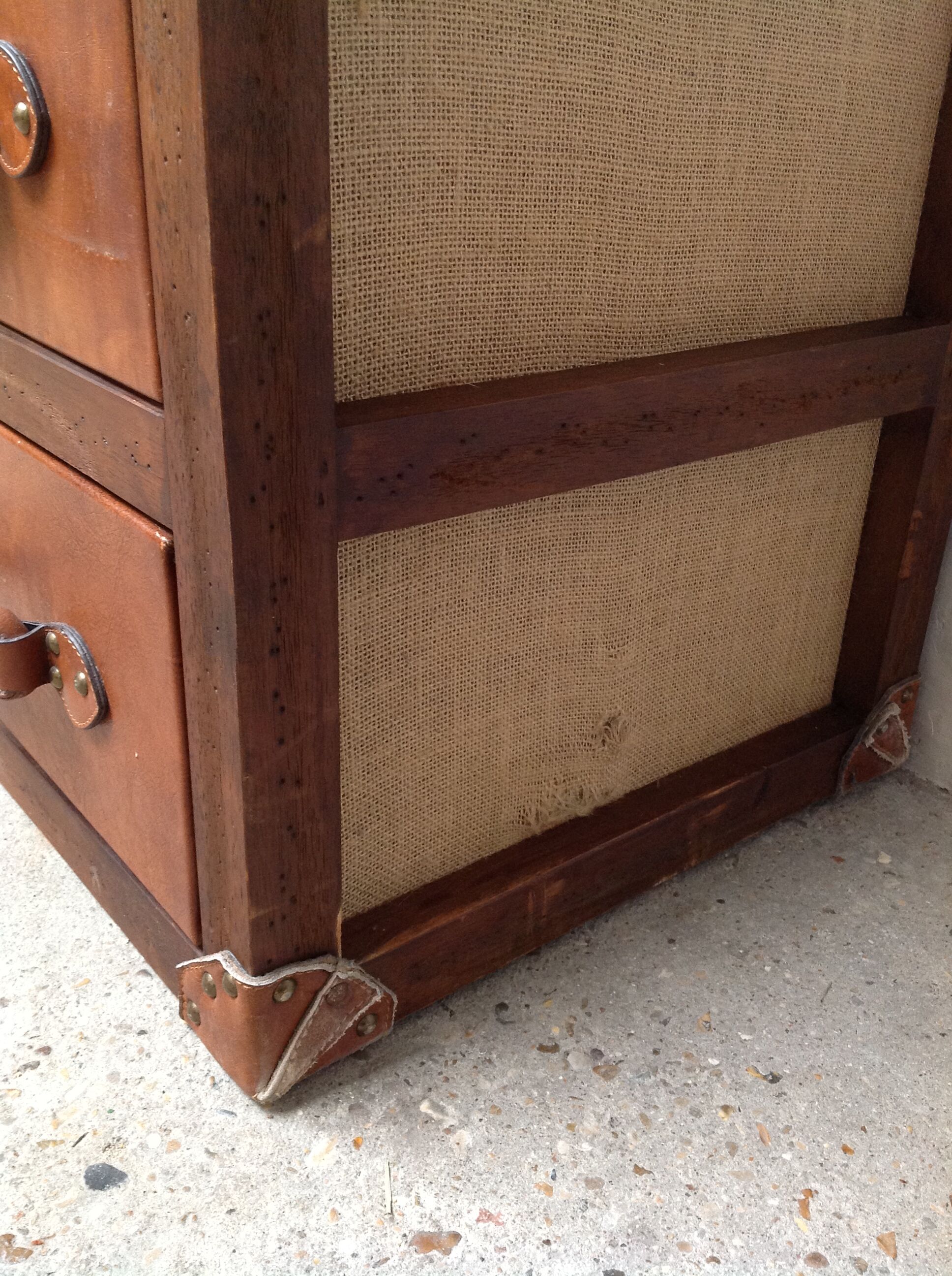 Wooden and leather dresser