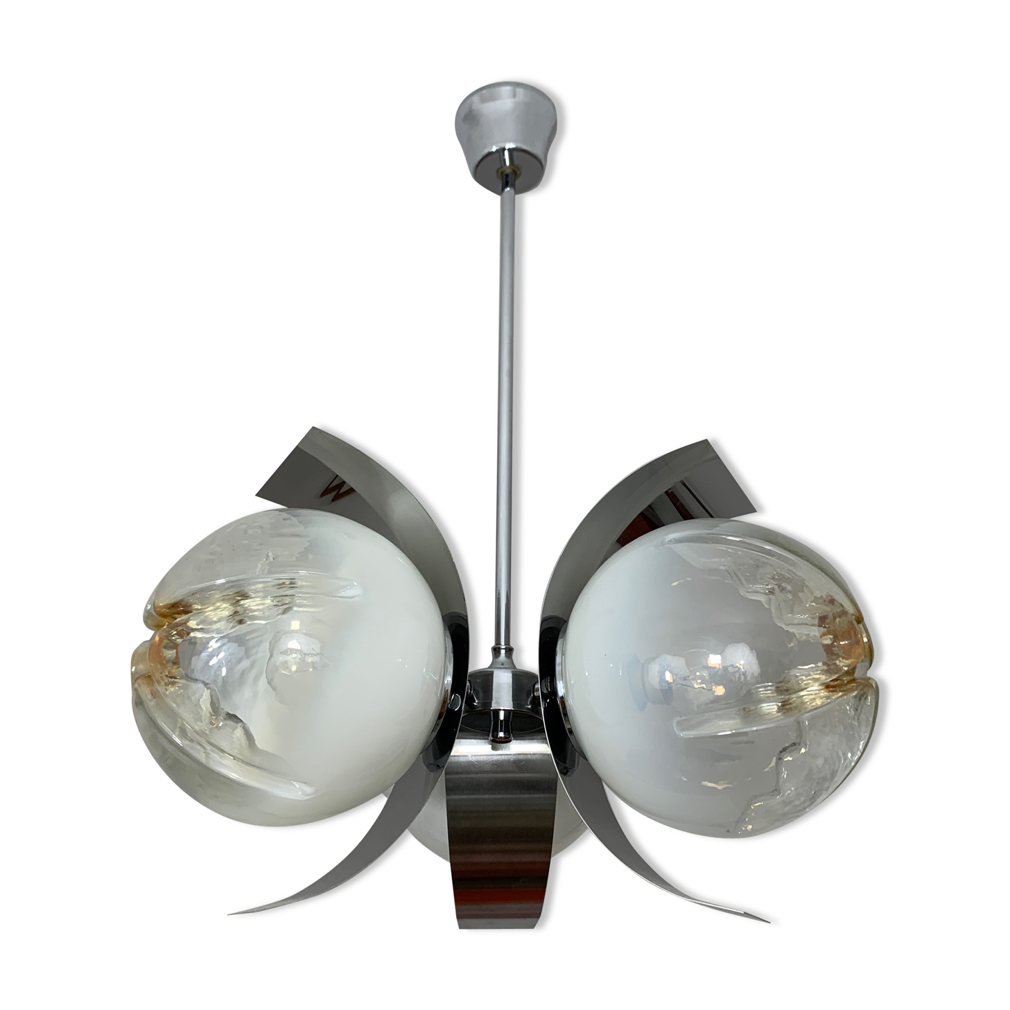 Chrome chandelier Mazzega