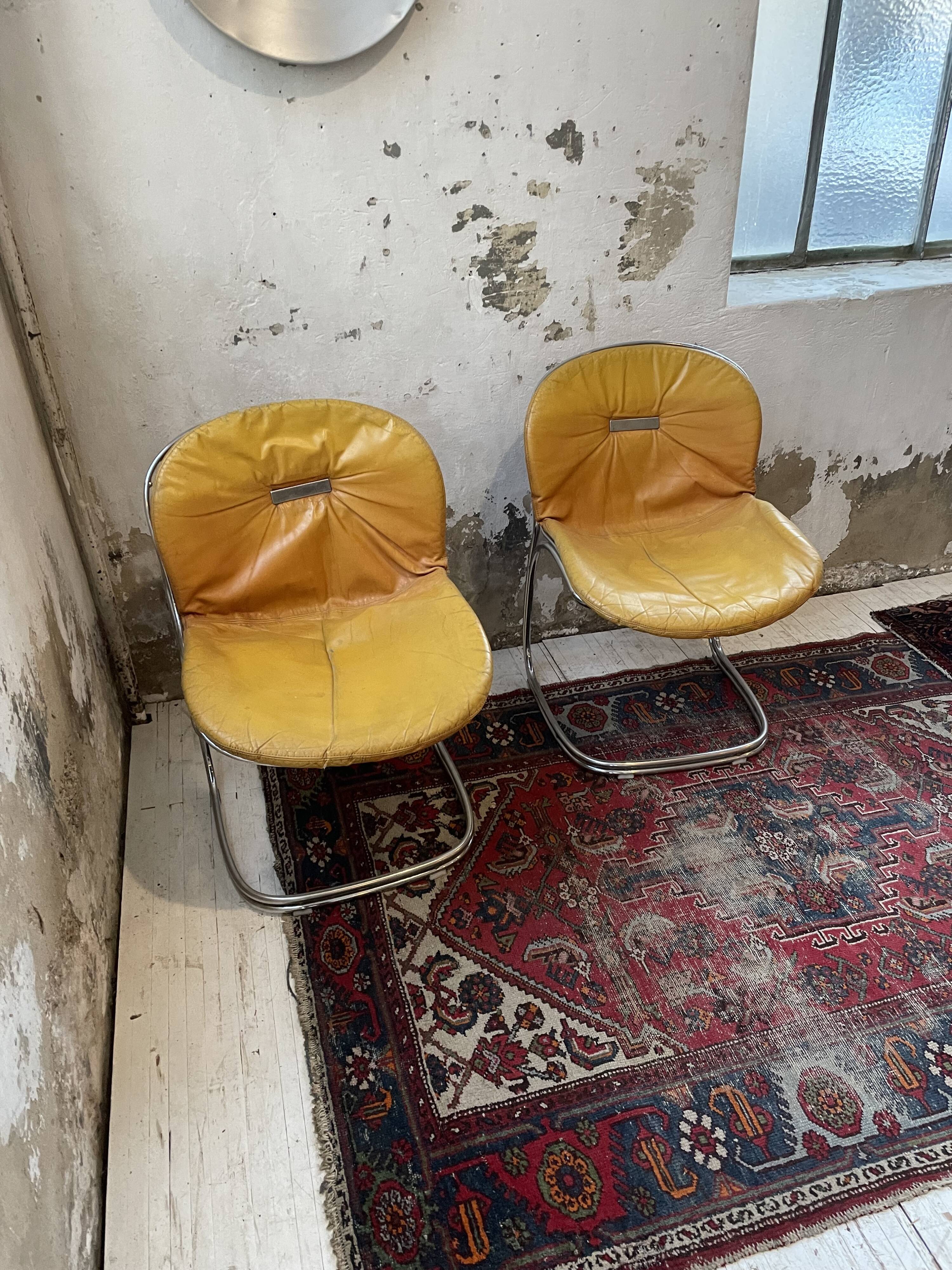 4 chairs Rinaldi "Sabrina" yellow leather