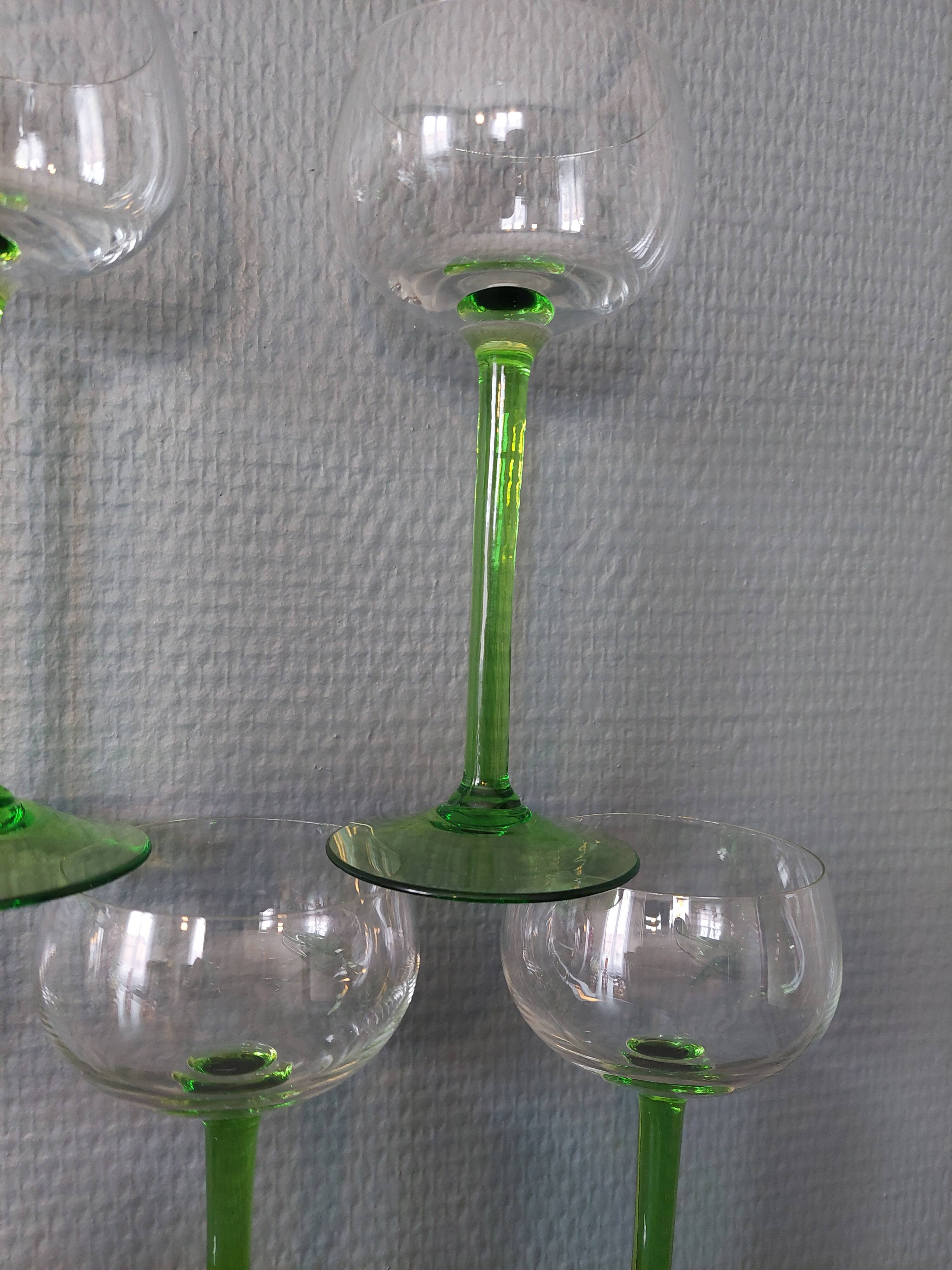 5 Traditional Crystal Alsace Wine Glasses
