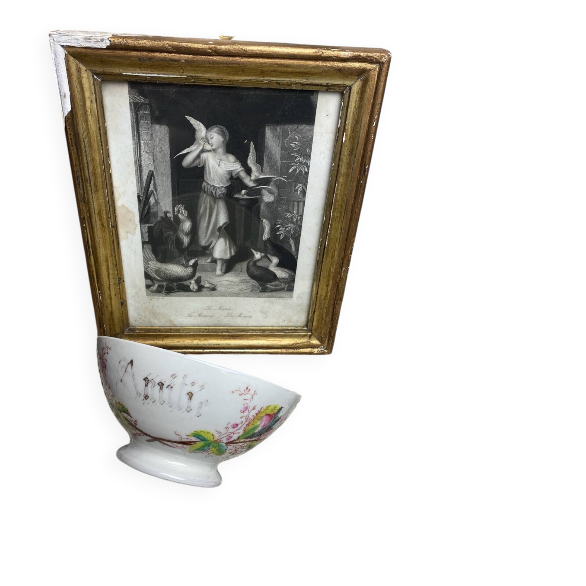 Large antique porcelain bowl