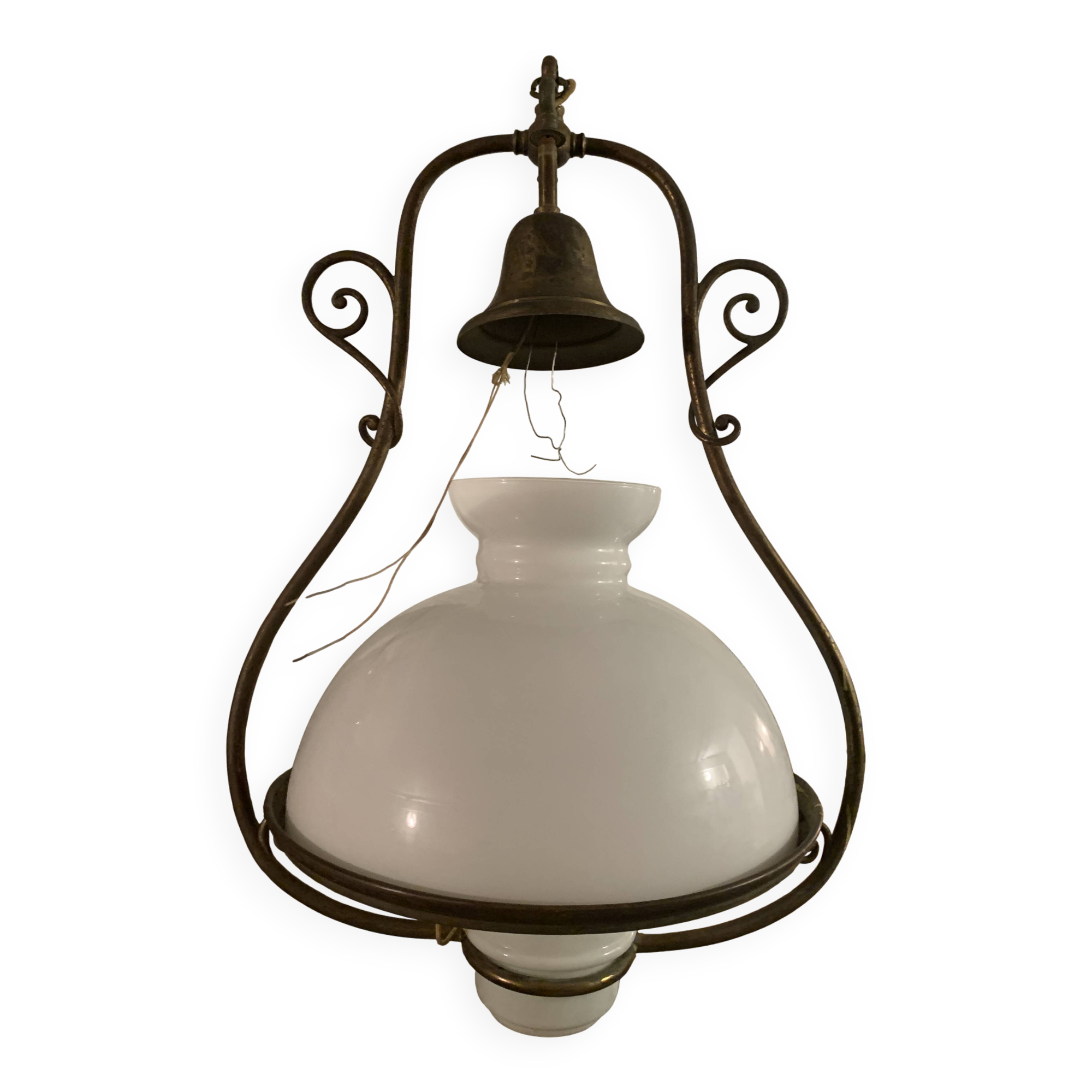 Suspension in opaline and brass