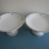 pair of St Amand earthenware compote dishes, new factories, 30s