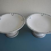 pair of St Amand earthenware compote dishes, new factories, 30s