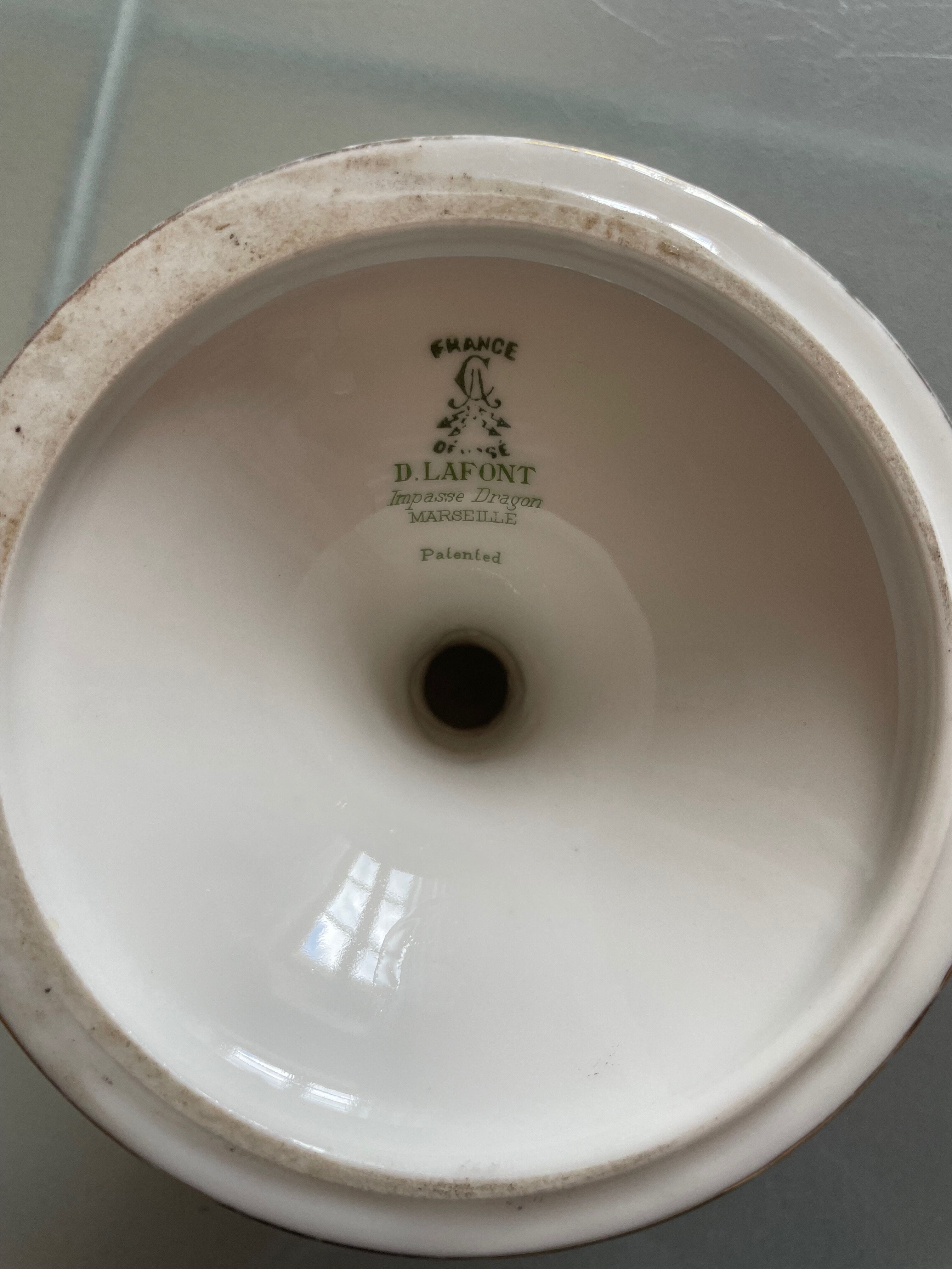 Porcelain fruit cup signed