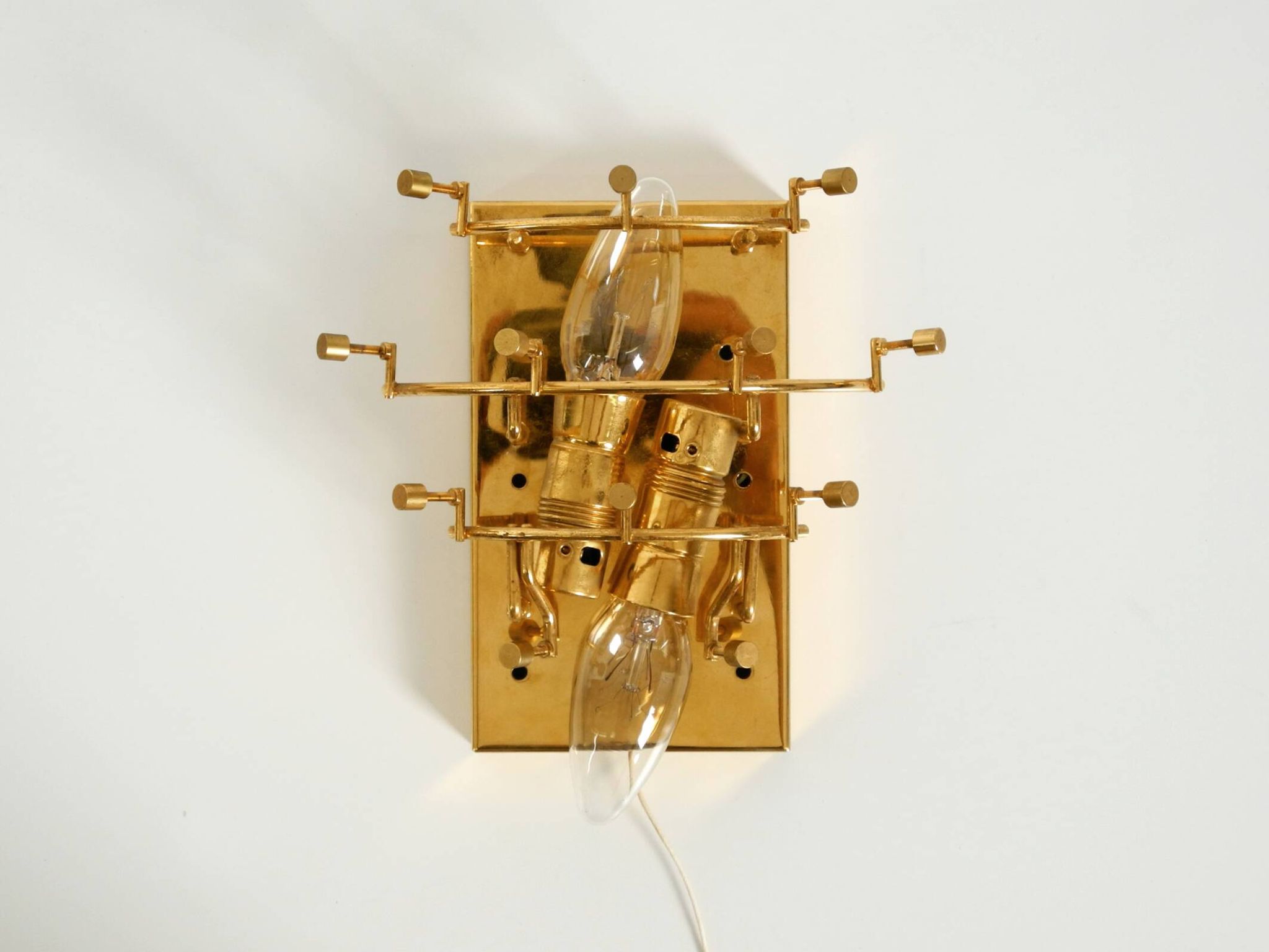 Beautiful original 1960s Kinkeldey crystal glass and brass wall lamp