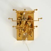 Beautiful original 1960s Kinkeldey crystal glass and brass wall lamp