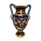 Vase on pedestal with handles in earthenware Gien Italian Renaissance decoration